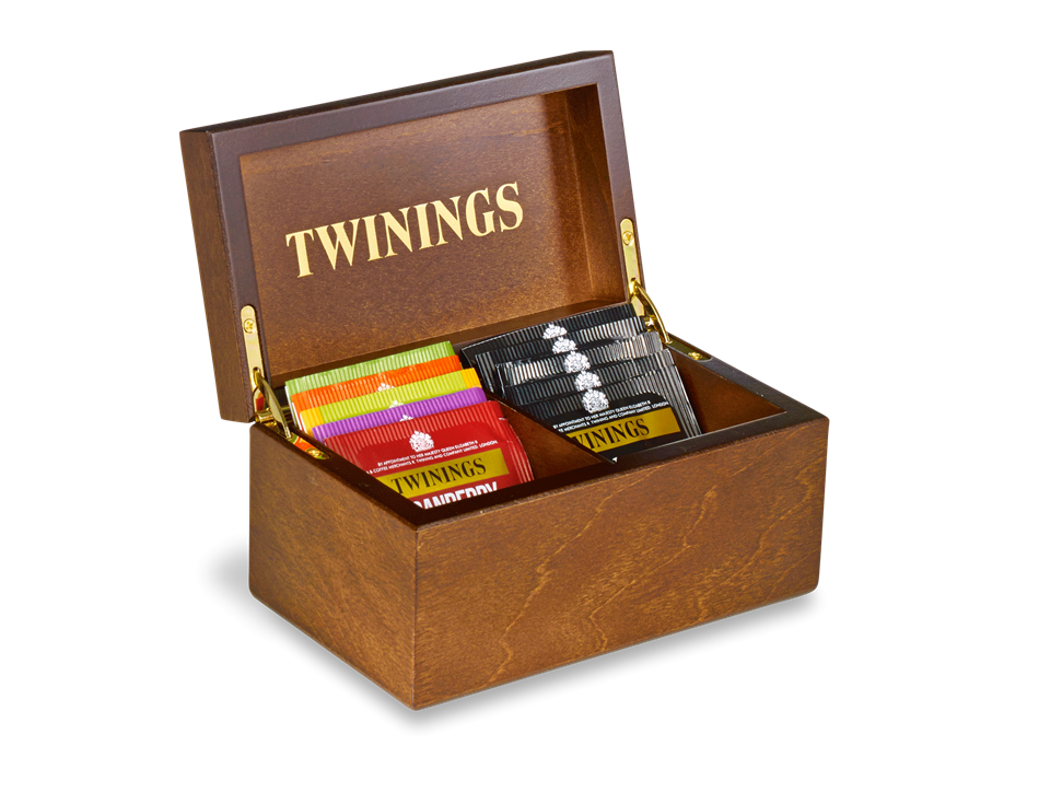 Twinings 24's Tea Chest Dark Wood Finish